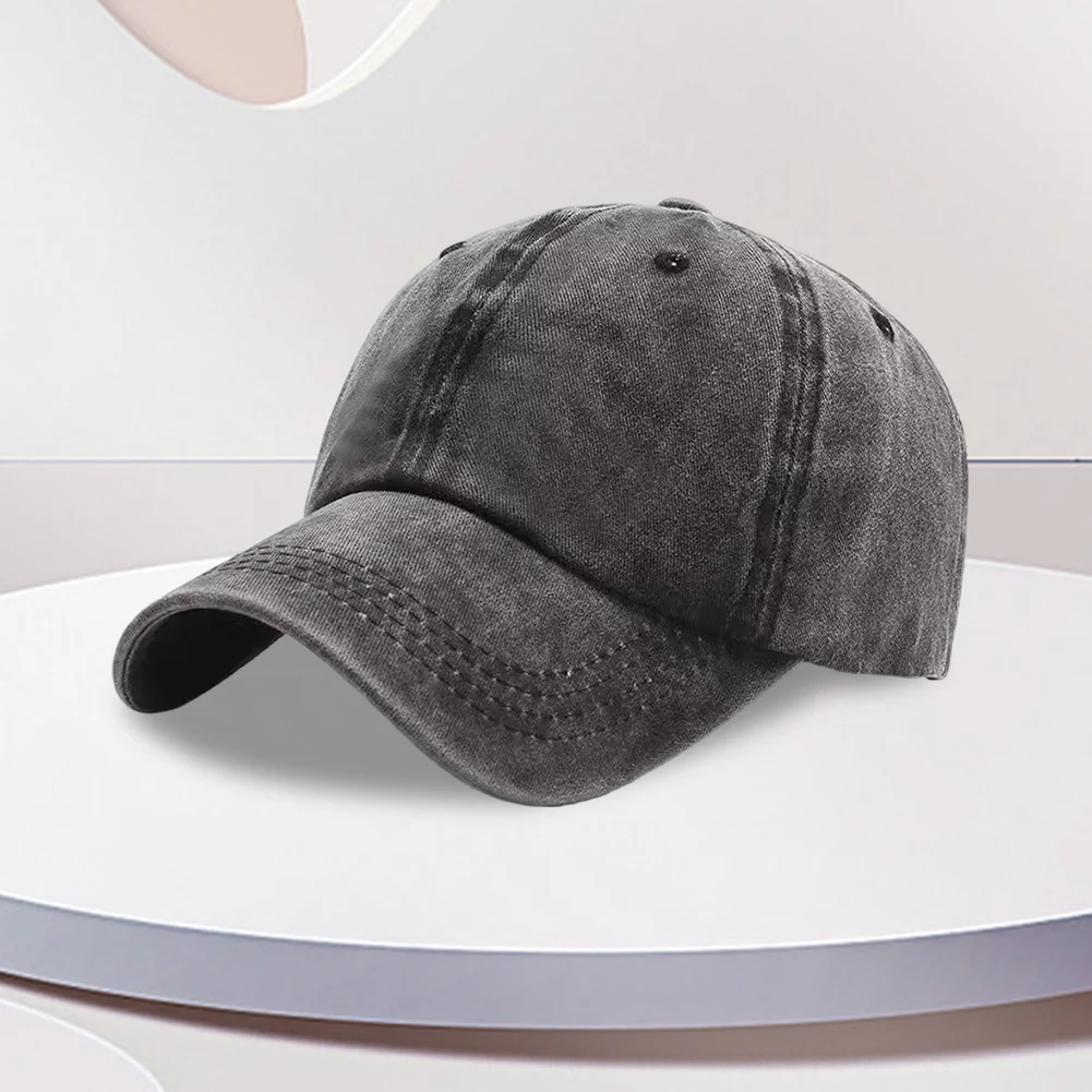 

Soft Top Dad Hat Sun Protection Casual Peaked Cap Adjustable Solid Color Baseball Cap for Activities Camping Picnic Hiking