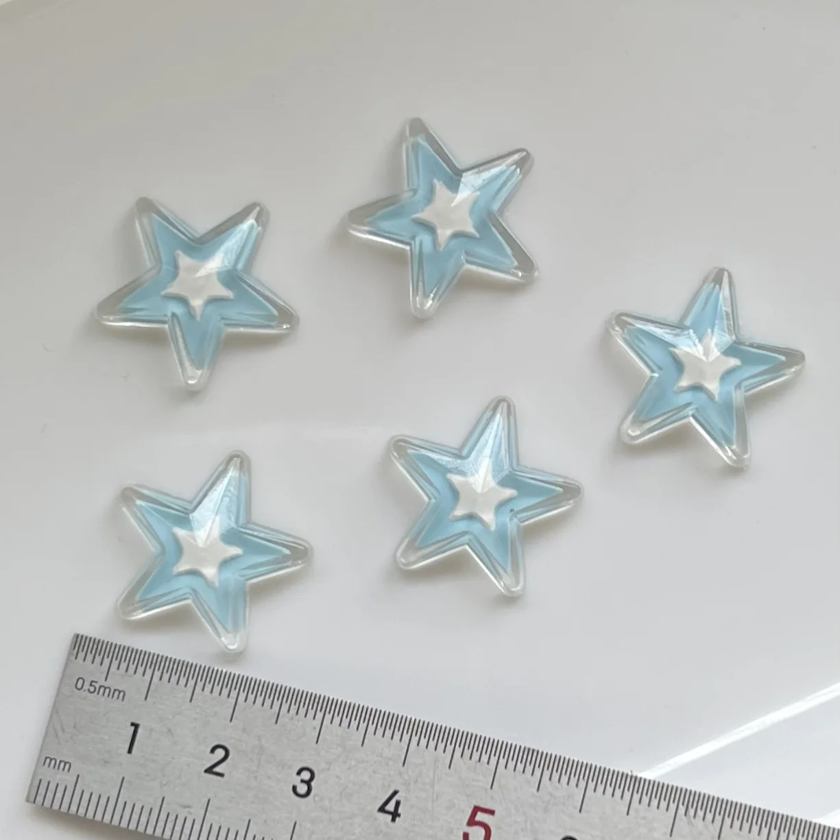 Mininstants Blue Star Cartoon Series Cabochons, résine de dessin animé, matériaux d'artisanat de bricolage, fabrication de bijoux, breloques, 5 pièces