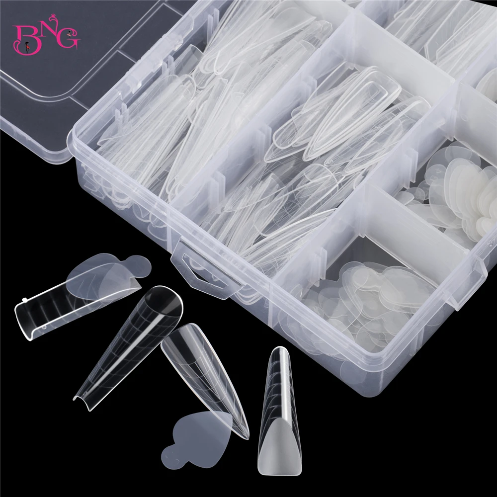 Duet System Dual Form Set Leicht für French Maniküre Quadrat Mandel Wiederverwendung Silikon Nagelaufkleber für Top Mold French Nail Art Tool