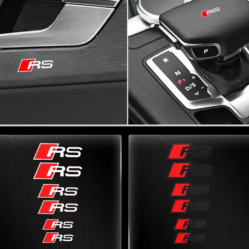 6pcs Car Goods Brake Caliper Badge Sticker Decoration Stickers Decal For Audis Sline TT A1 A2 A3 A4 A5 A6 A7 A8 8P B6 B7 Decals