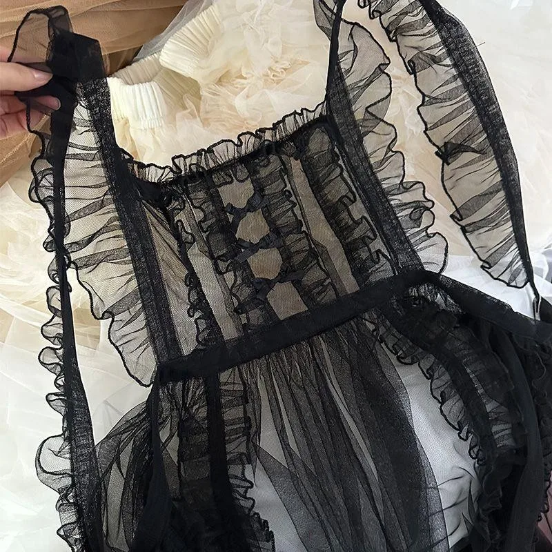 Knee-Length Lolita Hanfu Single Cover up Skirt Chinese Style Midi Dress over Knee Dress Ensemble Transcultural Daily Improved...