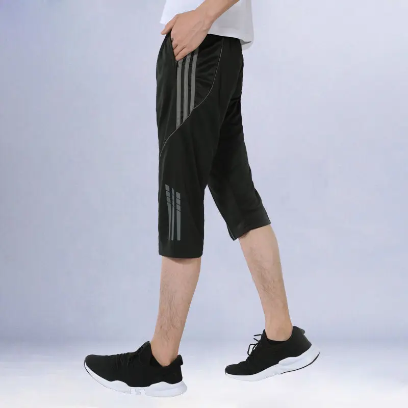 Pantalones cortos deportivos a rayas para hombre, Shorts de secado rápido, transpirables, sueltos, finos, talla grande, para playa