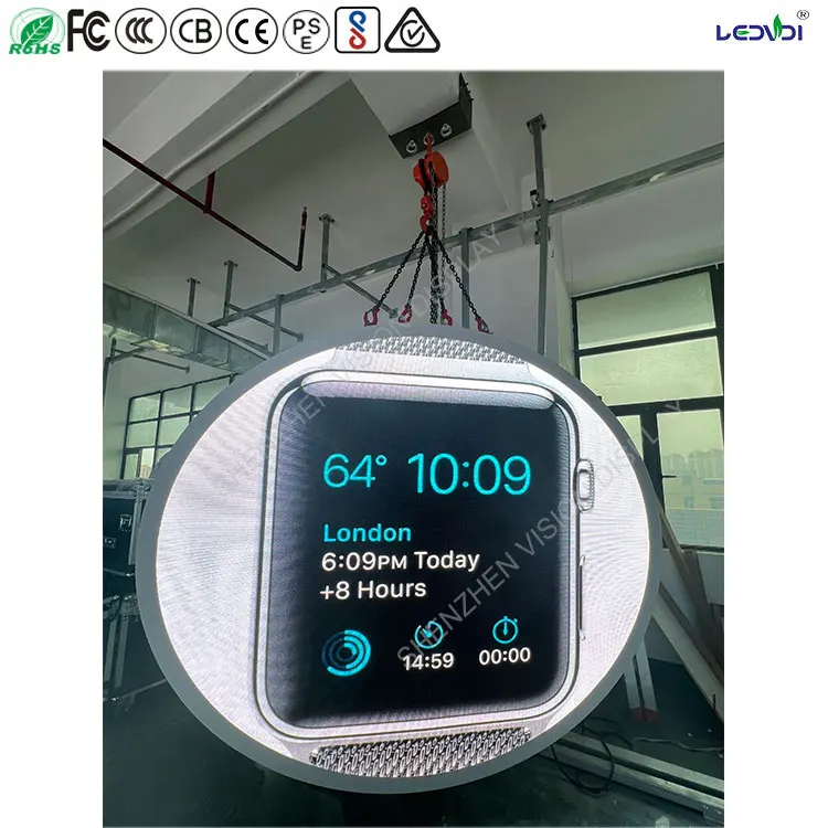 High Quality Outdoor Circular LED Display Video Wall Full Color 4K Resolution Waterproof IP65 Rating for Advertising