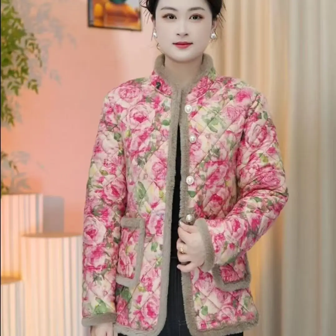 Faionable ort Cotton Jaet Donna Thiened Fce Foderato Autunno Inverno Cappotto Sli Mamma Vestiti Abbigliamento da donna di mezza età