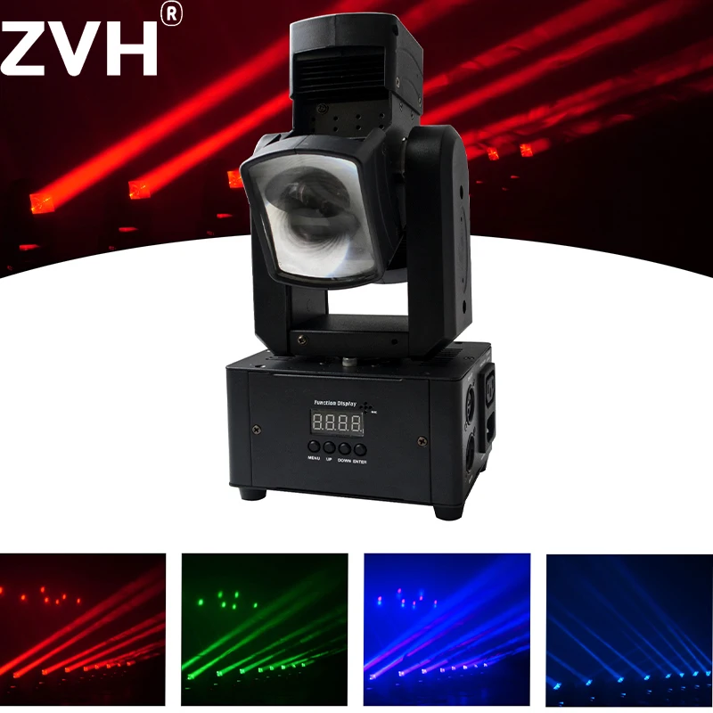 

3x10W Mini Moving Head Beam LED Rotating Spot Lights 5° Beam Angle Luminums Lamps for Dj Disco Audience Stage Lighting Party Bar