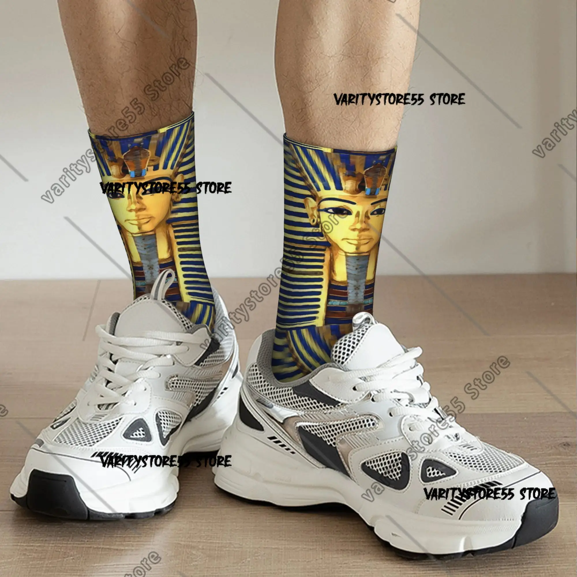 Murales de pirámide egipcia, calcetines de ciclismo antiguos de faraón para hombres, novedad de humedad, calcetines deportivos para todas las estaciones