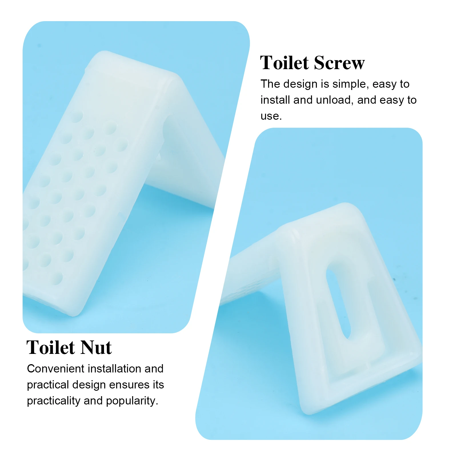 

1 Set Toilet Seat Hinge Bolts White Durable Fixing Accessories Screw For Toilet Parts Bathroom Universal Easy Installation High