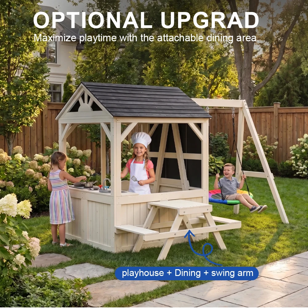 เฟอร์นิเจอร์สำหรับสวน บ้านเด็ก - Kids Outdoor Wooden Table บทวิจารณ์และราคา