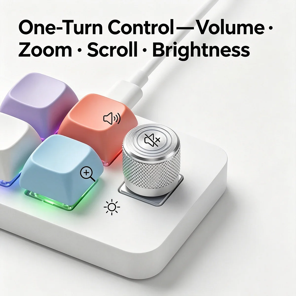4key + Knob Encoder Programmable DIY Designer Edit Macro Hot Swap Macaron Color Mini Keypad Wired USB