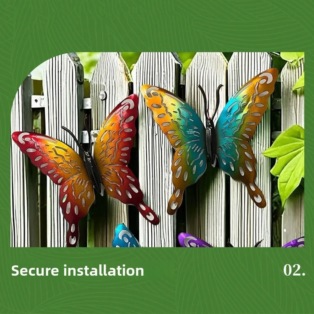 4 個鉄蝶壁アートぶら下げかわいい絶妙な蝶彫刻装飾品クリエイティブ防水動物彫像寝室