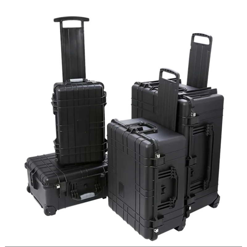 Waterproof Trolley Case Toolbox Dustproof Protective Camera Storage Instrument Box Equipment Protection With Pre-cut Foam Lining