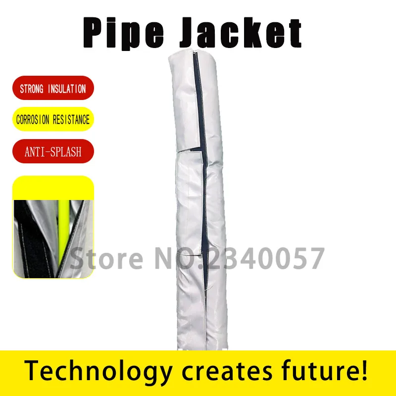 High temperature removable pipe insulation jacket Steam high temperature insulation coat thickened flexible heat shield 1 m