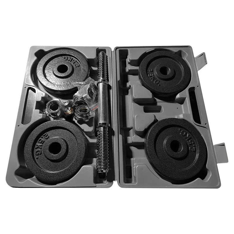 New Product Wholesale Baking Paint Dumbbell Barbell Set And Electroplate Plating Adjustable Dumbbell Set