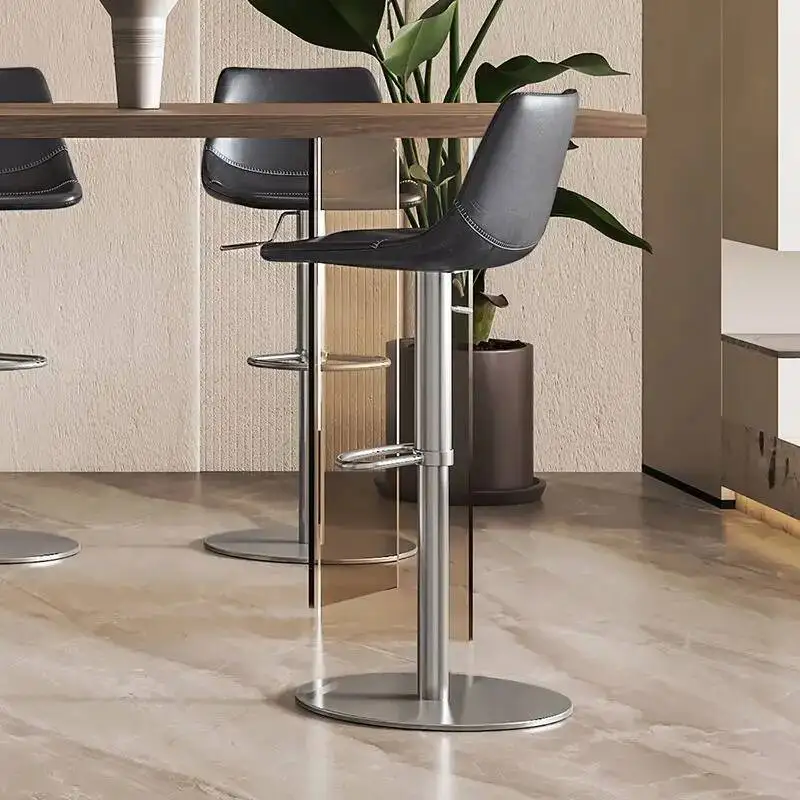 مقعد مرتفع دوار فاخر قابل للتعديل من الشمال الحديث - مقعد مرتفع عالي الساق قابل للتعديل للارتفاع للمنزل بتصميم أنيق #4