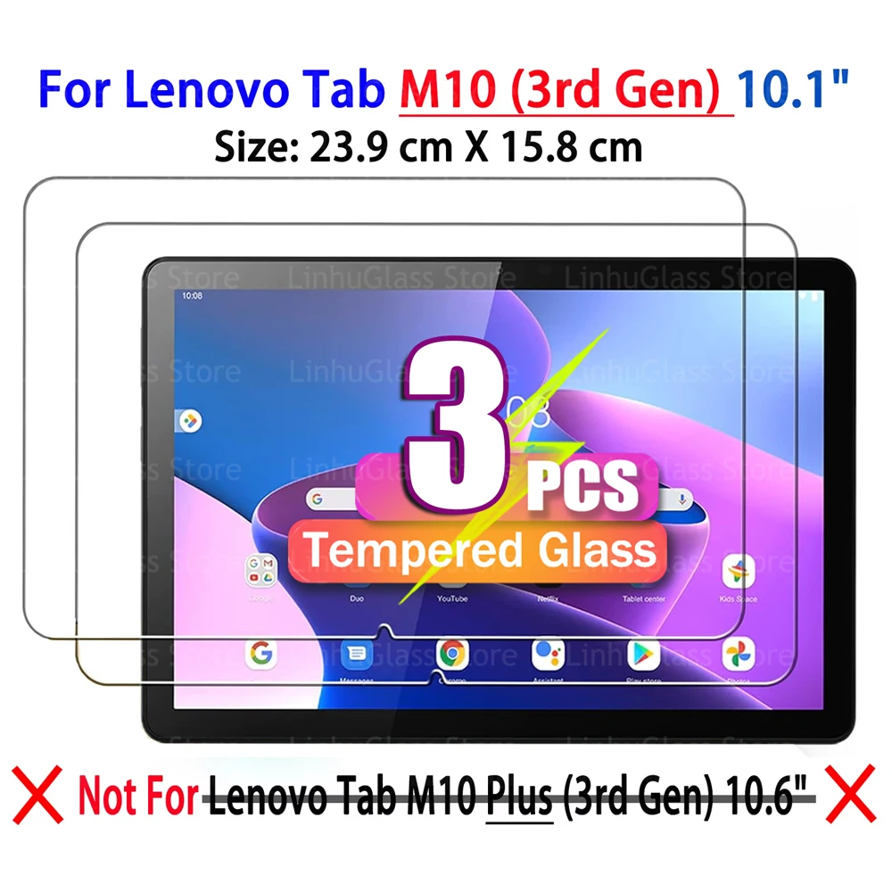 

Защитная пленка для экрана 10,1 дюйма для Lenovo Tab M10 (3-го поколения) 10,1 дюйма, выпуск 2022 года, TB328FU, TB328XU, пленка из закаленного стекла [235 мм * 154 мм]