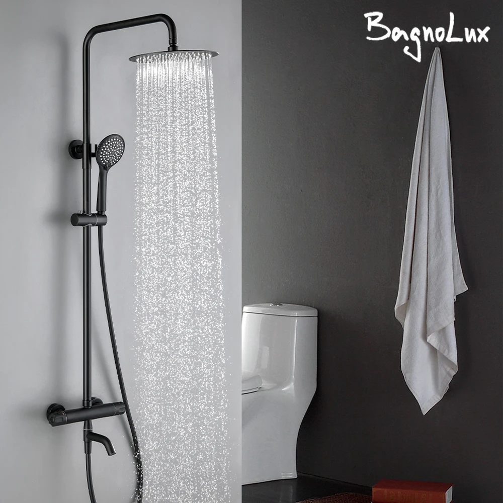 

Термостатический набор смесителей для душа, смеситель для ванной комнаты, 3-ходовой излив, 8-12, смеситель для дождевой насадки, система смесителей для душа, настенный монтаж