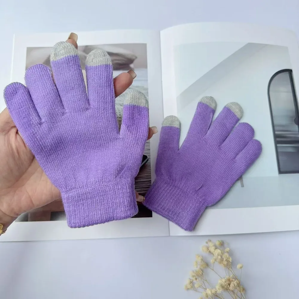 3개 세트 K-팝 어린이 소녀용 따뜻한 니트 데몬 세트 패션 모자 스카프 장갑 겨울용 캐주얼 생일 선물 액세서리