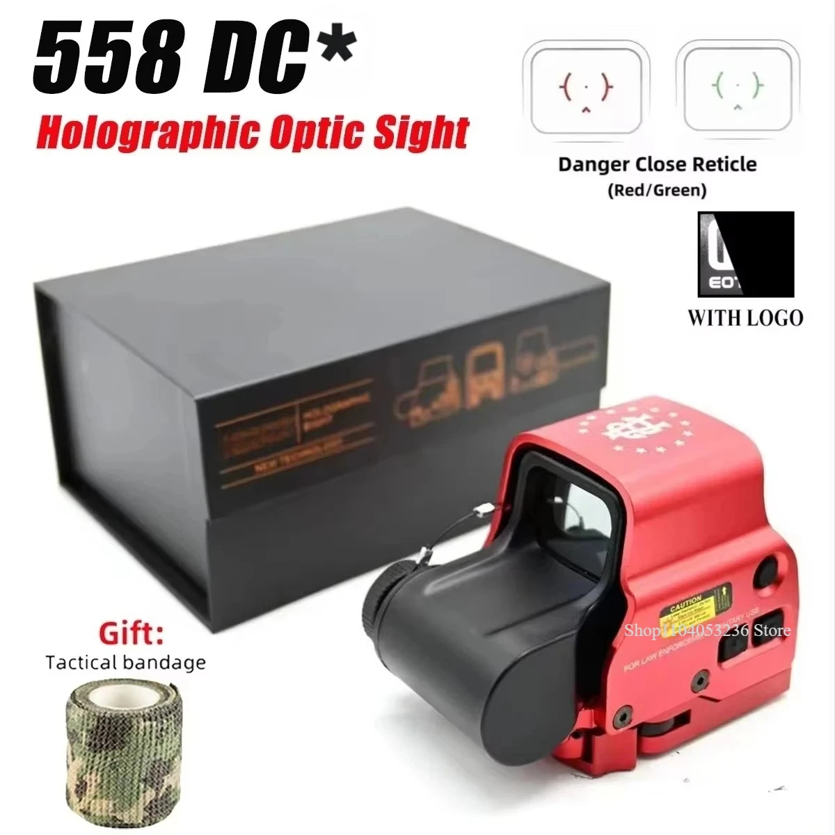 NONE E*T*CH 558 DC* Grün Red Dot Holographische Anblick W/G33/G43/G45 3X 5X Lupe Airsoft Jagd Fit 20mm Schiene Halterungen & QD Hebel 3