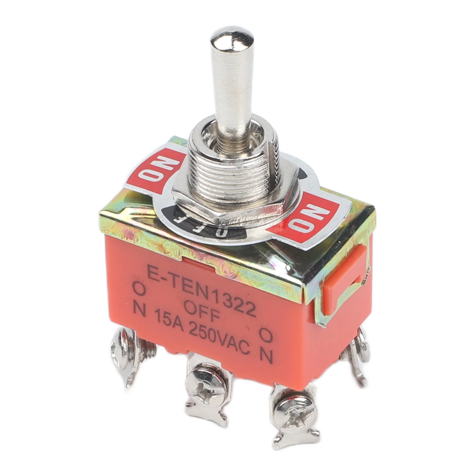 E-TEN1322 15A 250V Toggle Switch 6 Pin 3 Position On-off SPST Rocker Switch 12MM For Automotive Marine Industrial Uses
