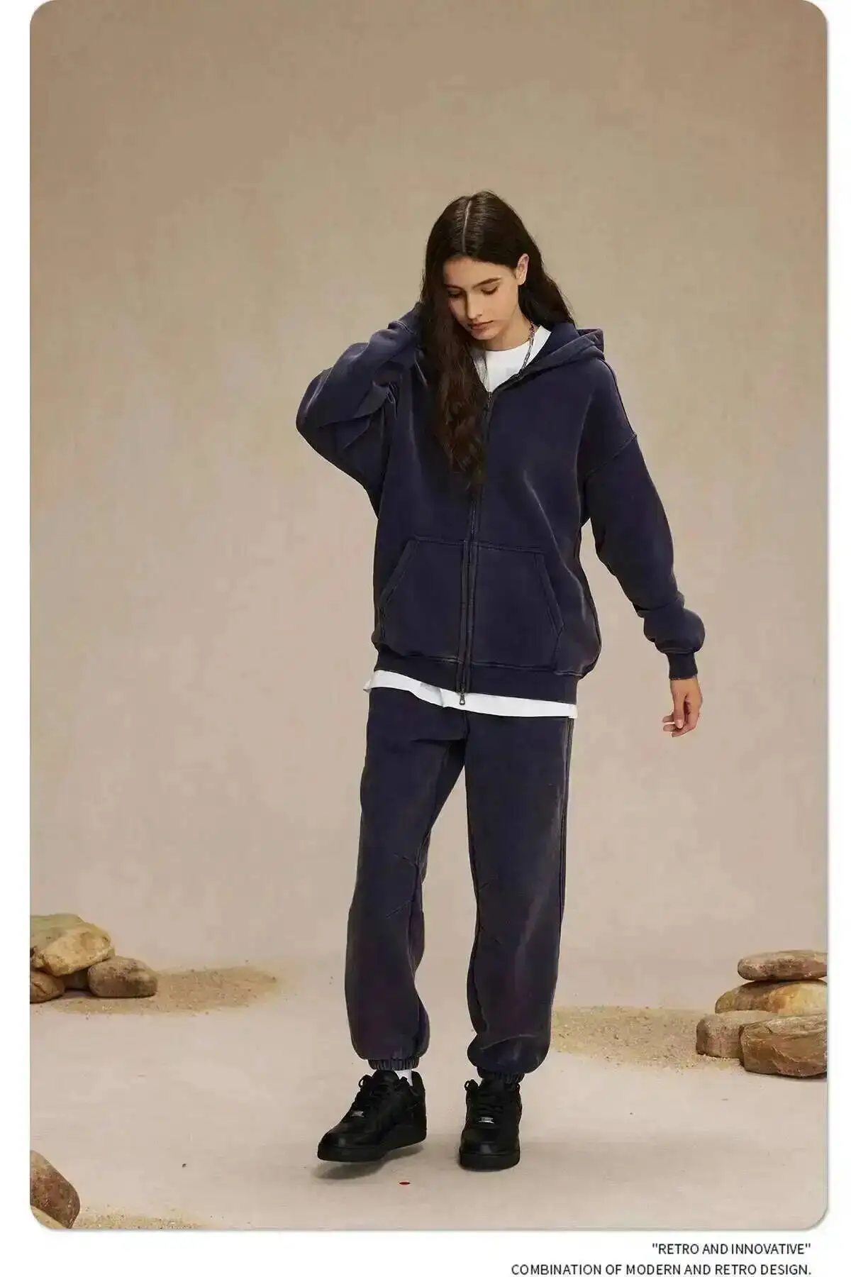 IEFB Men's Wear Wax Printing Vintage Male Hoodies Oversized Loose Zipper Water Washed Plush Sweatshirt Trendy New 9C9349 34 S7c5dcdf22b924da687b2ffa4a4a9ef1fJ