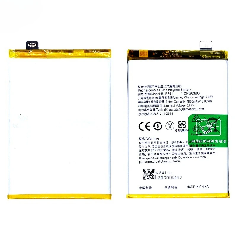 BLP841 for OPPO Realme 8 Mobile Phone Battery High Quality High Capacity Battery Replacement Bateria Grade A Cell with Tools