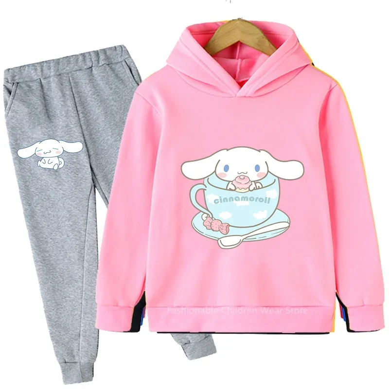 

Lovely Cinnamonroll Print Hoodie + Pants Combo Child Cotton Outfit Boy Girl Friendly Casual Outdoor Korean Fashion