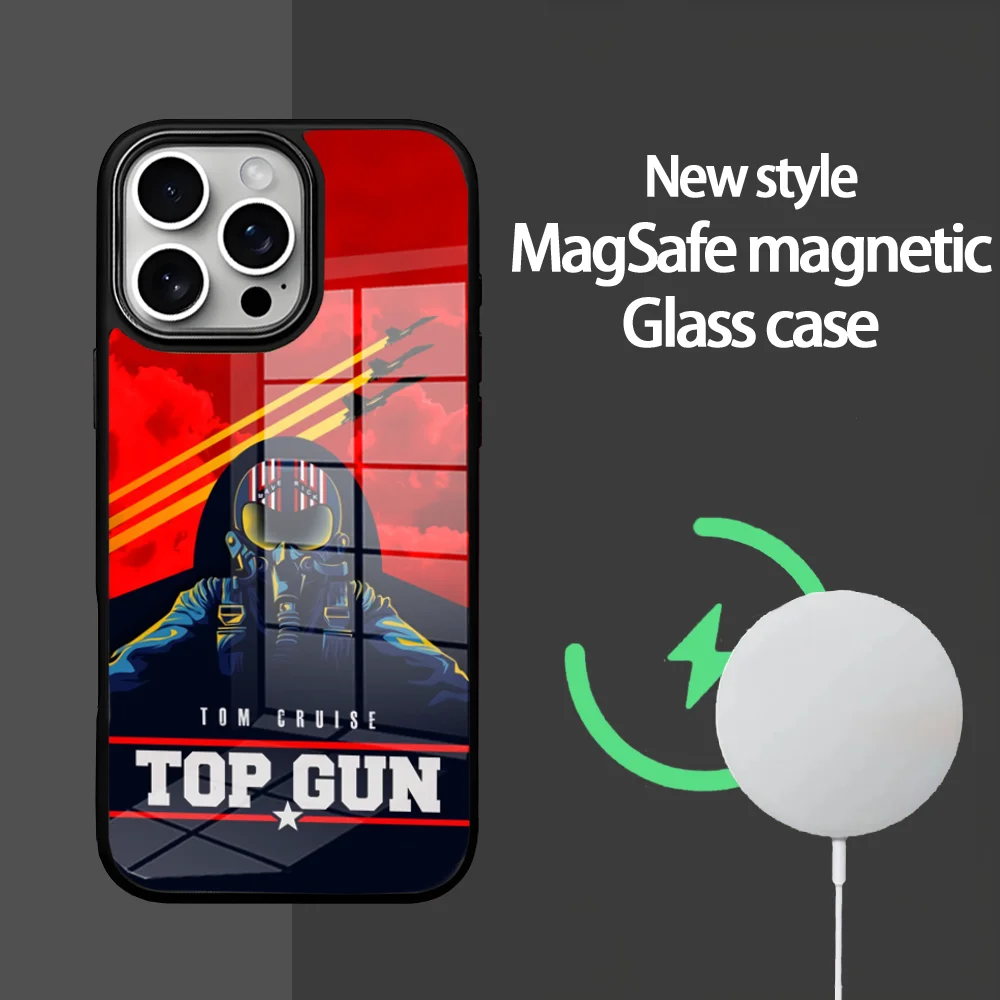 

TV Series Top Gun Poster Phone Case For IPhone 16 15 14 13 12 11 Pro Max Plus Mini Magsafe Mirror Wireless Magnetic Cover