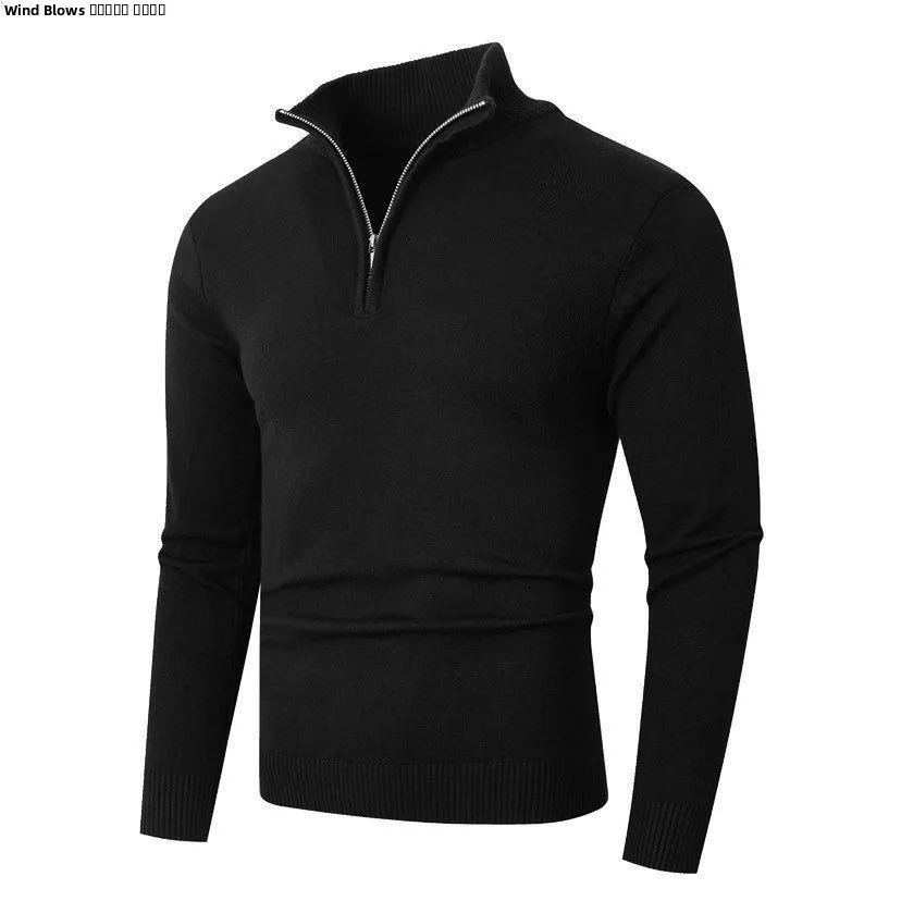 

Autumn Winter Italian Sle Knitted Long Sve Zipper Ne Sweater Slim Fit Overhead irt for Men Ci Walk Coolmax Fiber