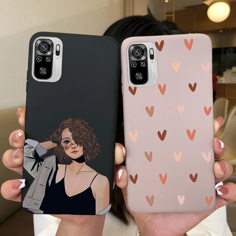 For Xiaomi Redmi Note 10 Pro Max Case Cute Fashion Heart Avocado Soft Silicone Cover For Redmi Note 10S Note 10 S Note10 Fundas