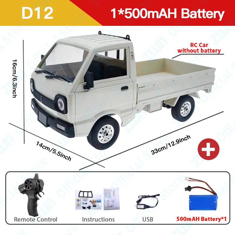 WPL D12 1:10/1:16 RC AUTO Simulatie Drift Klimmen Truck LED Licht Haul Cargo Afstandsbediening Elektrisch Speelgoed voor Kinderen