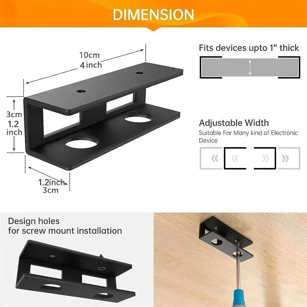 Metal Under Desk Laptop Mount Bracket Hidden Holder Fit for MacBook Air Pro Mac Mini ThinkPad Dell XPS PS4 Slim Desk Space Saver