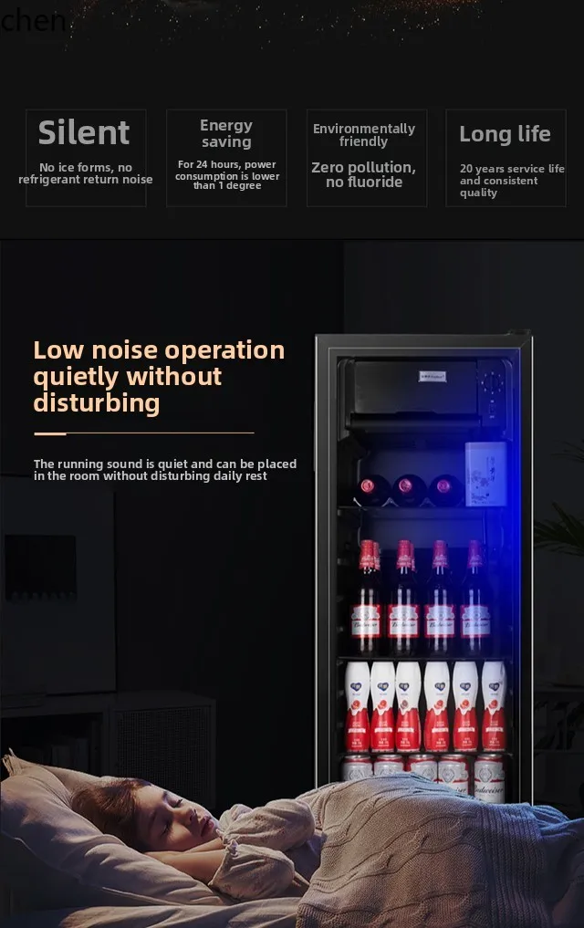 ZML ثلاجة منزلية صغيرة مكتب ثلاجة فندق عرض خزانة مشروبات الشاي