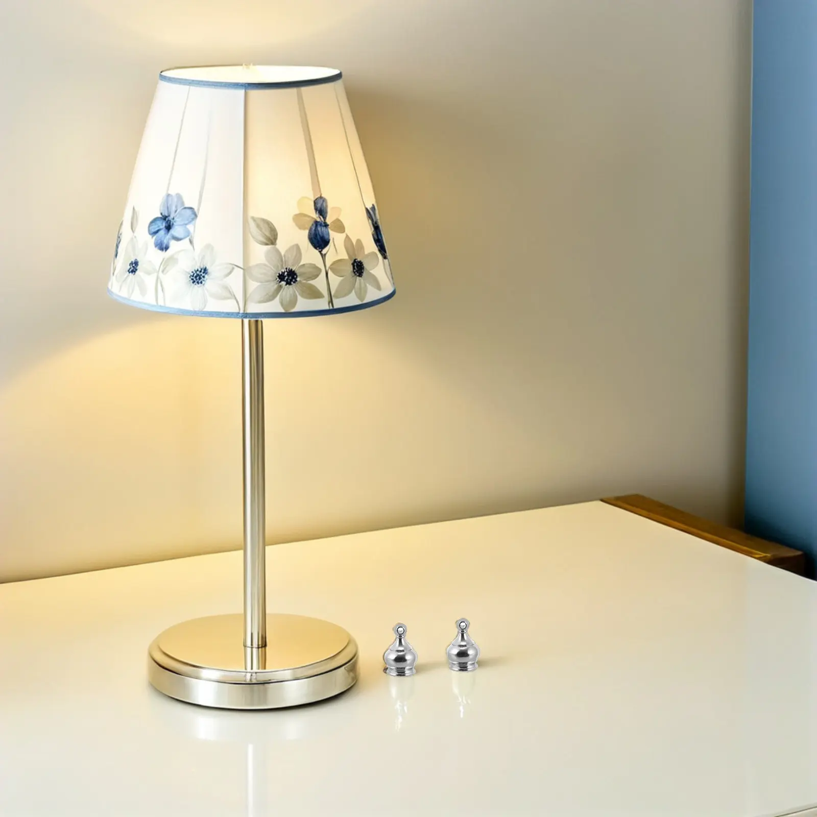 Lamp Finial Caps 14Pcs Crown Shape M10x1 Metal Decorative Knobs for Ceiling Table Lamps Silver