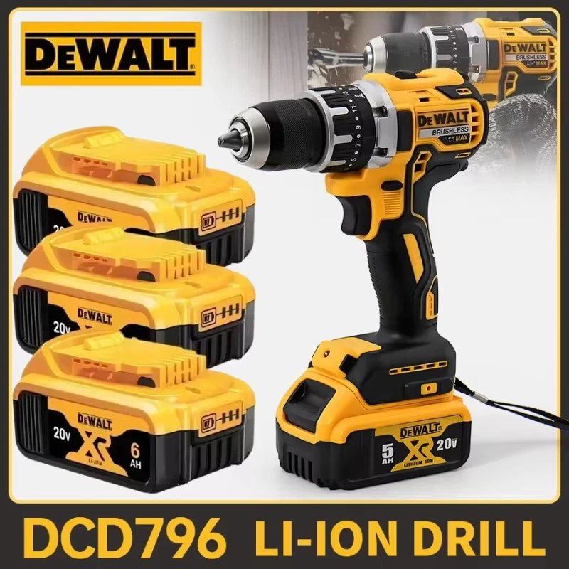 

Dewalt DCD796 Cordless Brushless Impact Drill Brushless Drill Multifunctional Rechargeable Portable 20V Battery Power Tools