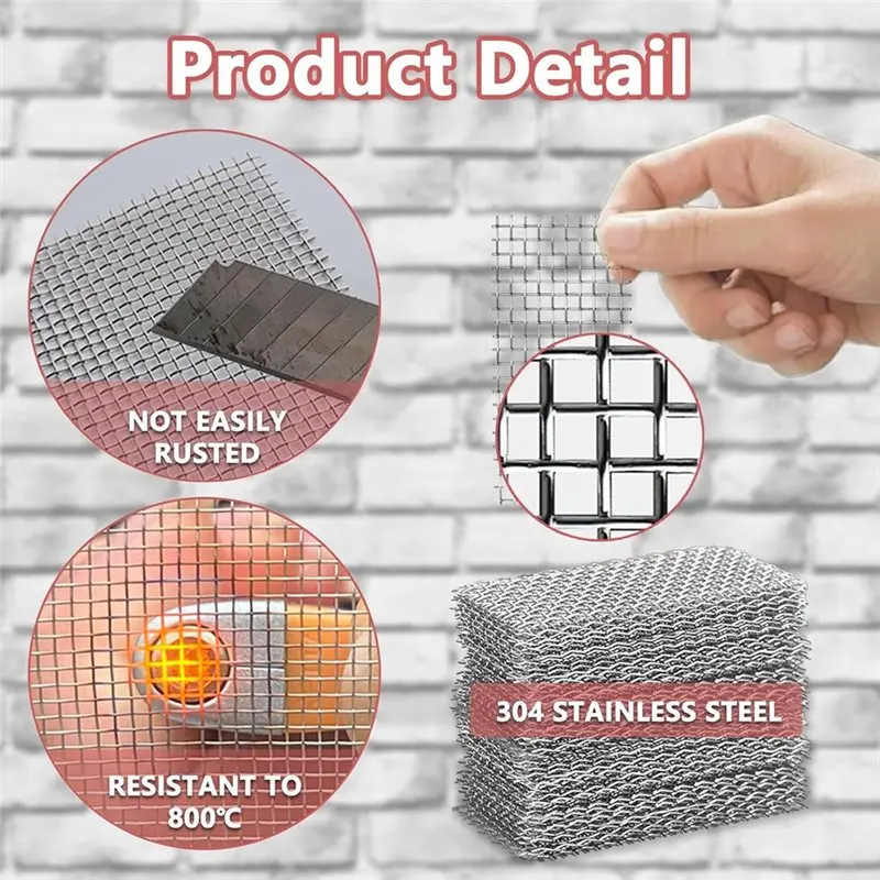 [HOT!A34R】 Spatula Tool Stop Mice Included 100 Pcs Stainless Steel Weep Hole Covers For Brick Walls, 2.75 In Screen Size