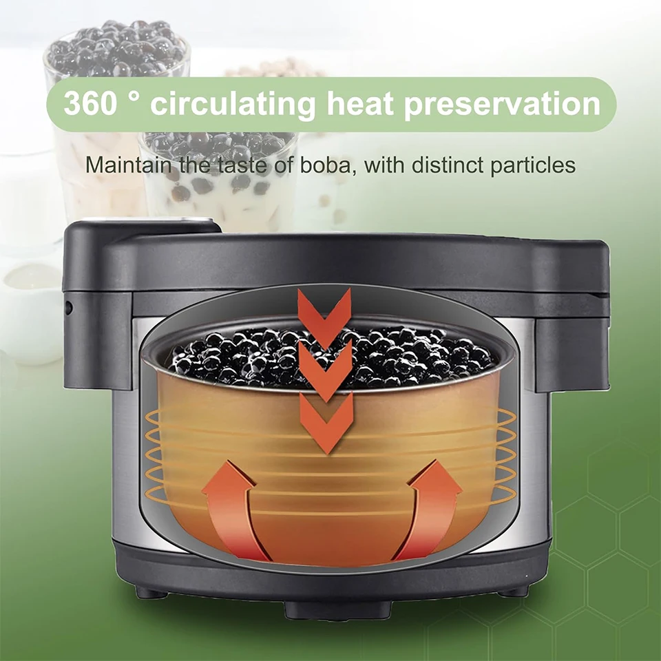 WF-D12 Automatic Tapioca Pearl Cooker, 12L Bubble Tea Maker Machine, Commercial Digital Control Non Stick Pot, for Sago,