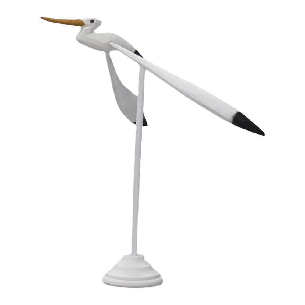 Wooden Seagull Art Piece with Balanced Base and Streamlined Profile for Modern Interior Decor on Flat Surfaces