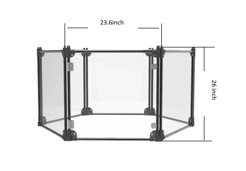 Parc en acrylique transparent pour chien, stylo d'intérieur en acier pour chiot, stylo de jeu transparent avec clôture pour animaux de compagnie pour chats