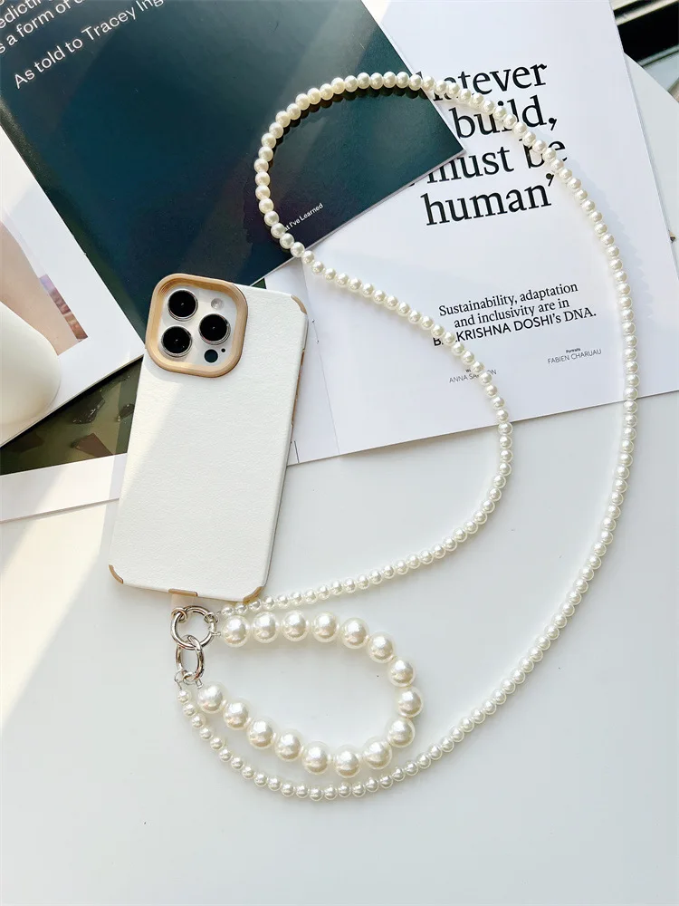 New Pearl Bead DIY Phone Chain Pearl DIY Jewelry Phone Case Accessories Pearl Diagonal Strap Bag Chain