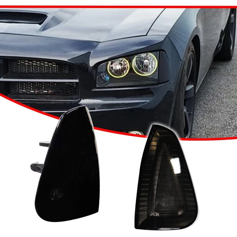 Car Smoked Lens Corner Parking Marker Signal Lights Housings For Dodge Charger 2006-2010 4806218AD 4806219AD Parts