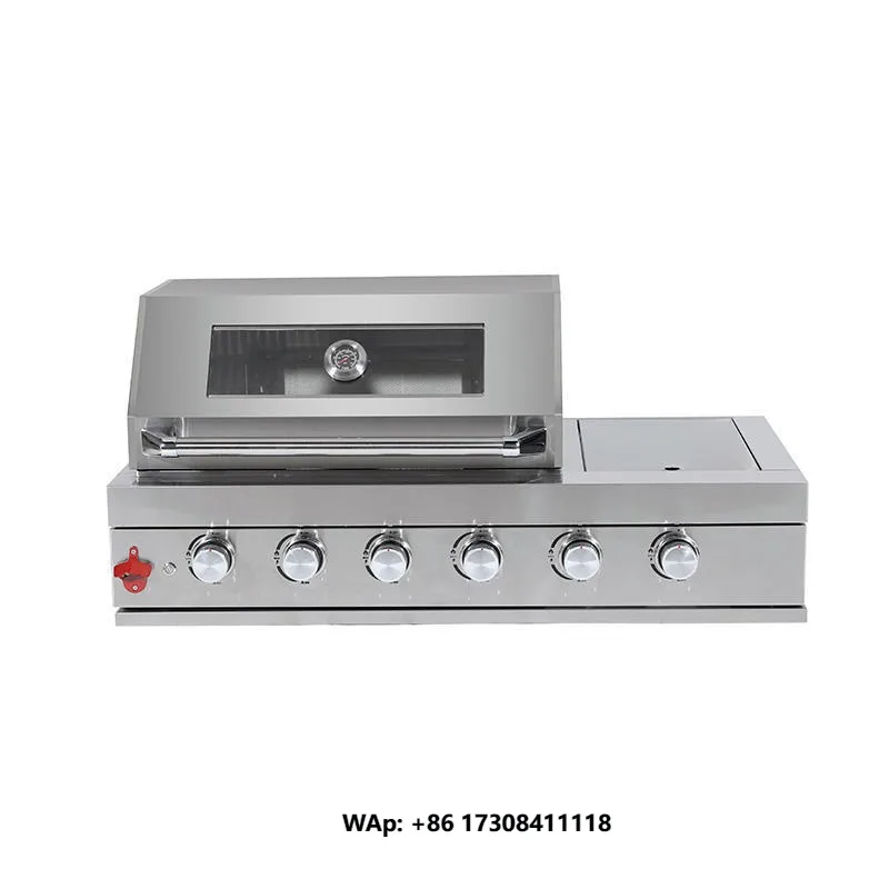 European-American Style Modern Portable Stainless Steel Garden BBQ Grill Home Use Built-In Outdoor Barbecue Natural Adjustable