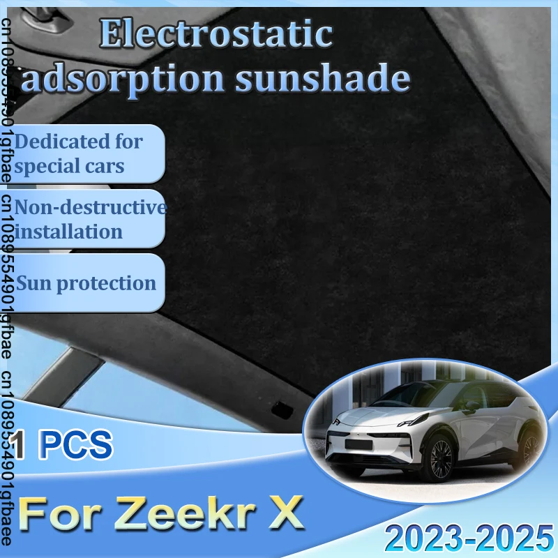 

For Zeekr X Accessories 2024 2023 2025 Car Electrostatic Suede Silicone Sunshade Glass Sun Shade Protection Sunroof Cover Parts