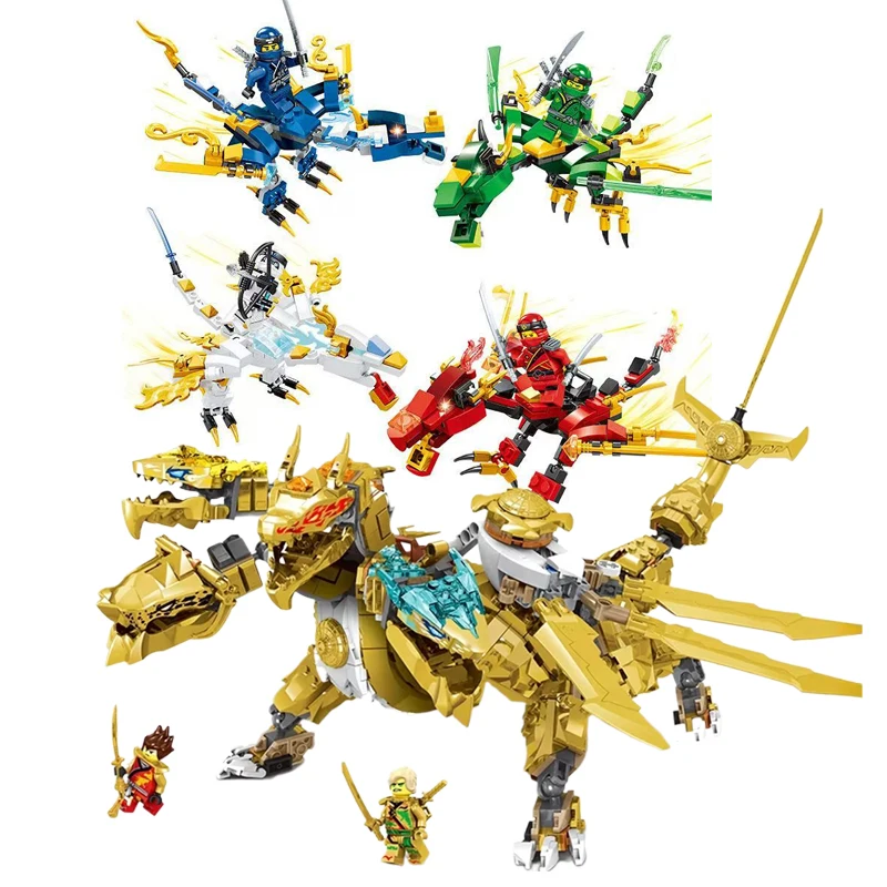 Bloques de Construcción Element Super Dragon Mechatrone Ninjaos - Sala de Entrenamiento del Monasterio de la Película, Regalo de Cumpleaños para Niños