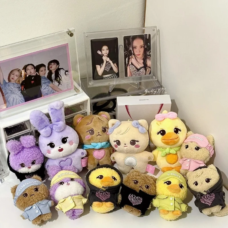 Pink Plush Doll BORN PINK World Tour Official Plushies Jennie Lisa Rose Jisoo Kawaii Stuffed Animals Fans Gifts