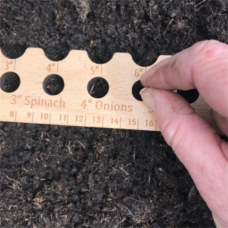 Wooden Planting Ruler For Gardeners Seed Spacer Of Seed With Vegetable Spacing