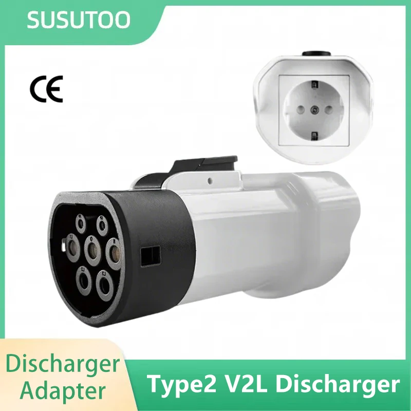 Fit for BYD MG Xpeng Chery Ebro Deepal Renault Omoda 9 ZEEKR TYPE2 V2L Discharger Adapter  type 2 Discharge with car socket Plug