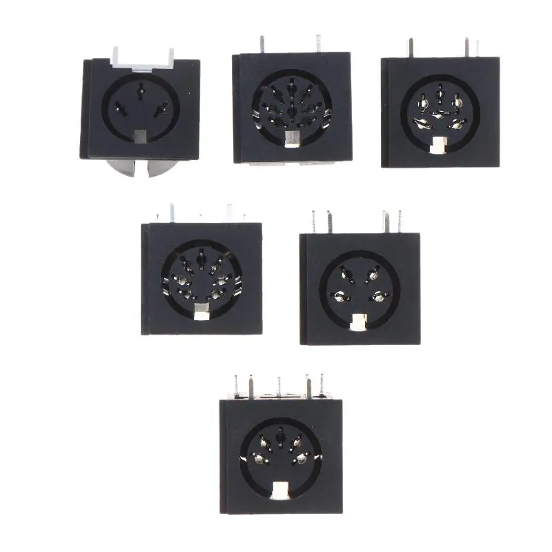 2PCS 3 4 5 6 7 8 Pin Mini DIN Female Socket Connector 3 4 5 6 8 Poles DIN Jack Mini Circular Keyboard And Mouse Socket
