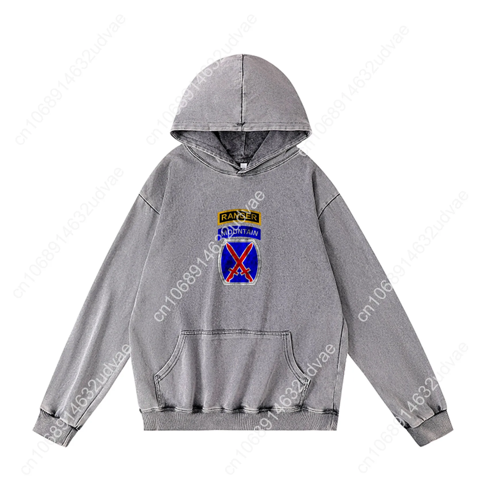 10th Mountain MTN Division Patch Range Hoodies Retro Sweatshirt met capuchon Man Vrouw Tiener Pullover Zweetzak Aangepaste tops