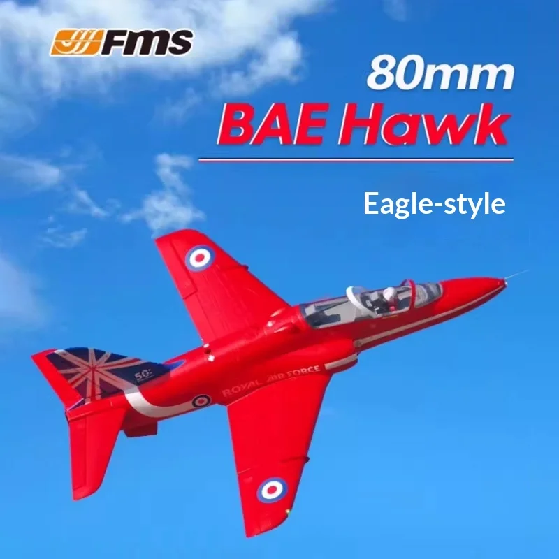 

Радиоуправляемый самолет FMS Red с 80-мм импеллером, электрический, большой, собранный, на пульте управления, с фиксированным крылом, модель-симулятор RAF