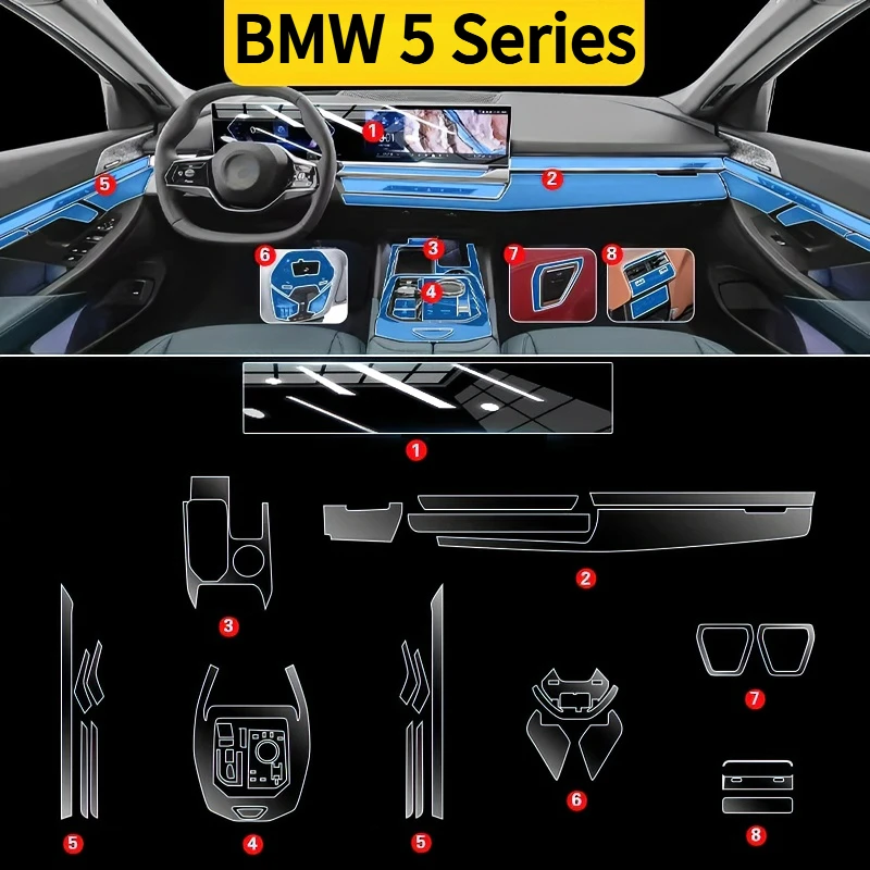 

For BMW 5 Series 24-26 interior protection Dashboard Multimedia GPS Navigation Transparent Scratch-Resistant Film Modificatio